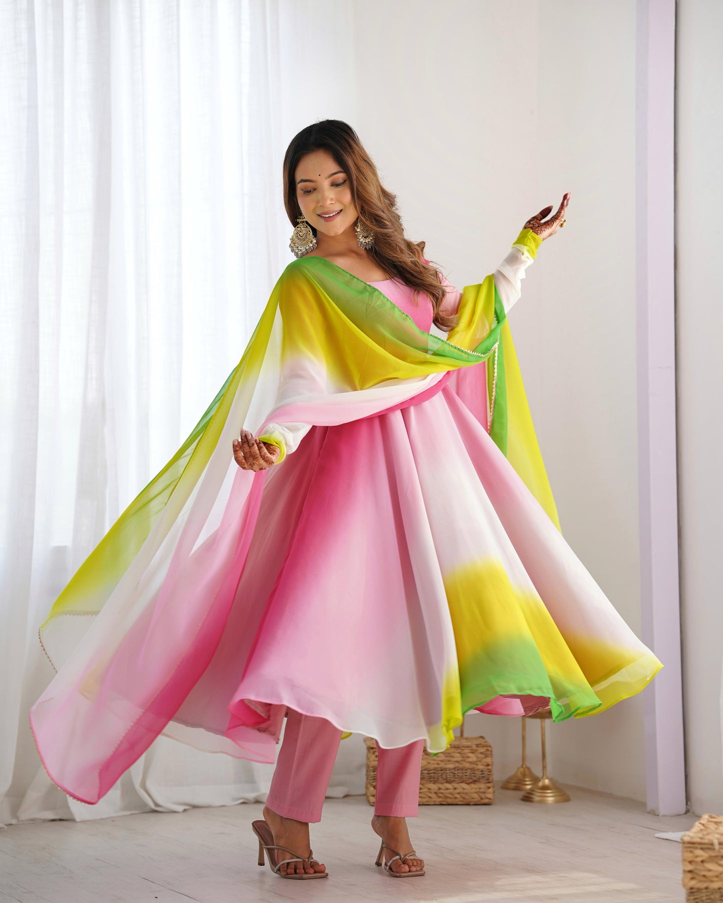 Multi color georgette salwar suit for party