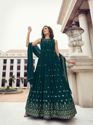 Light green georgette gown