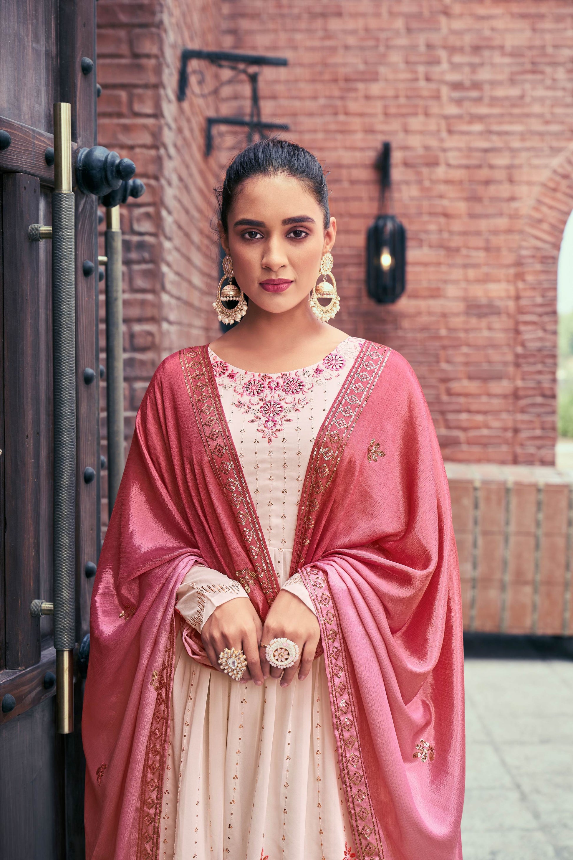 Chiku color georgette salwar suit