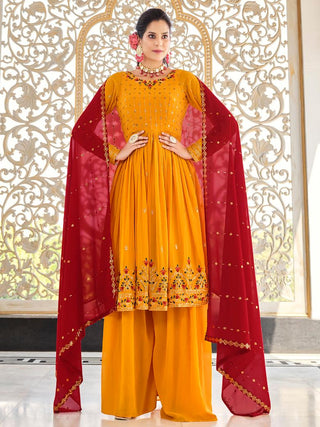 Mustard colour Suit With Dupatta