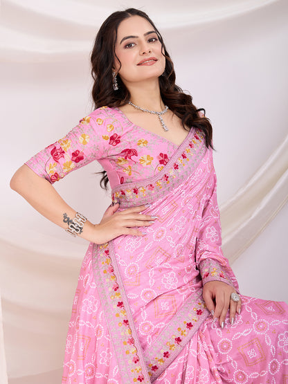 Maroon color vichitra silk saree with dupatta online