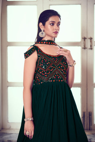 Green ethnic Dress for mehndi function