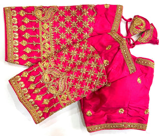 Rani Pink Color Lehenga Blouse Images