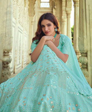 Light blue color lehenga choli