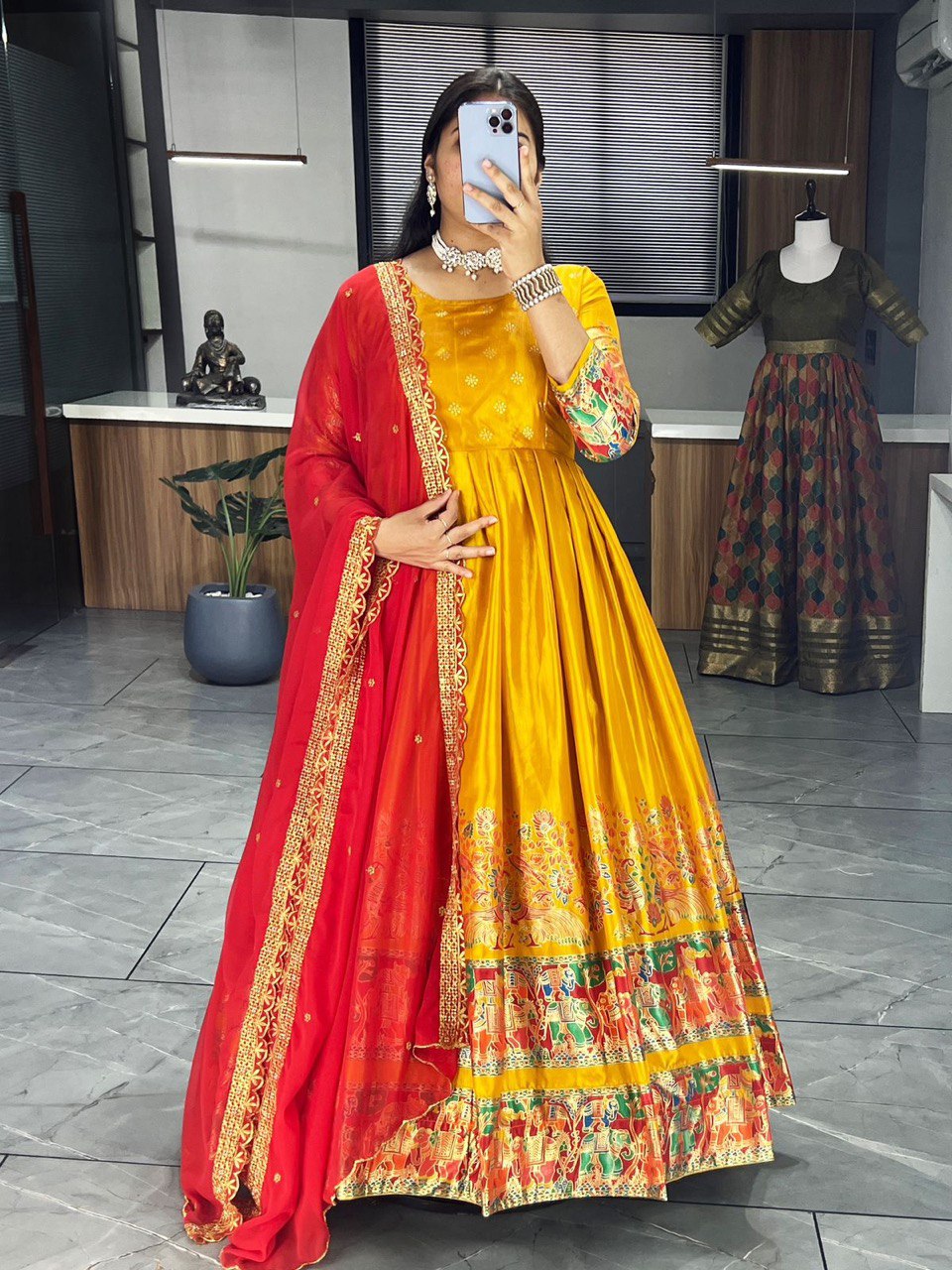 Silk Gown Party Wear
