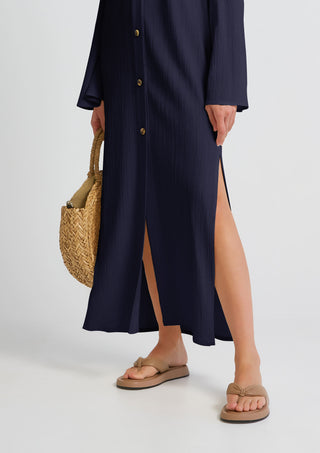 Premium Navyblue Kaftan Set For Women