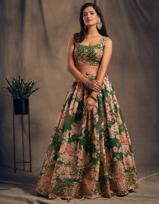 green lehenga for wedding party