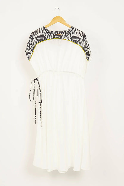 White rayon kaftan for women