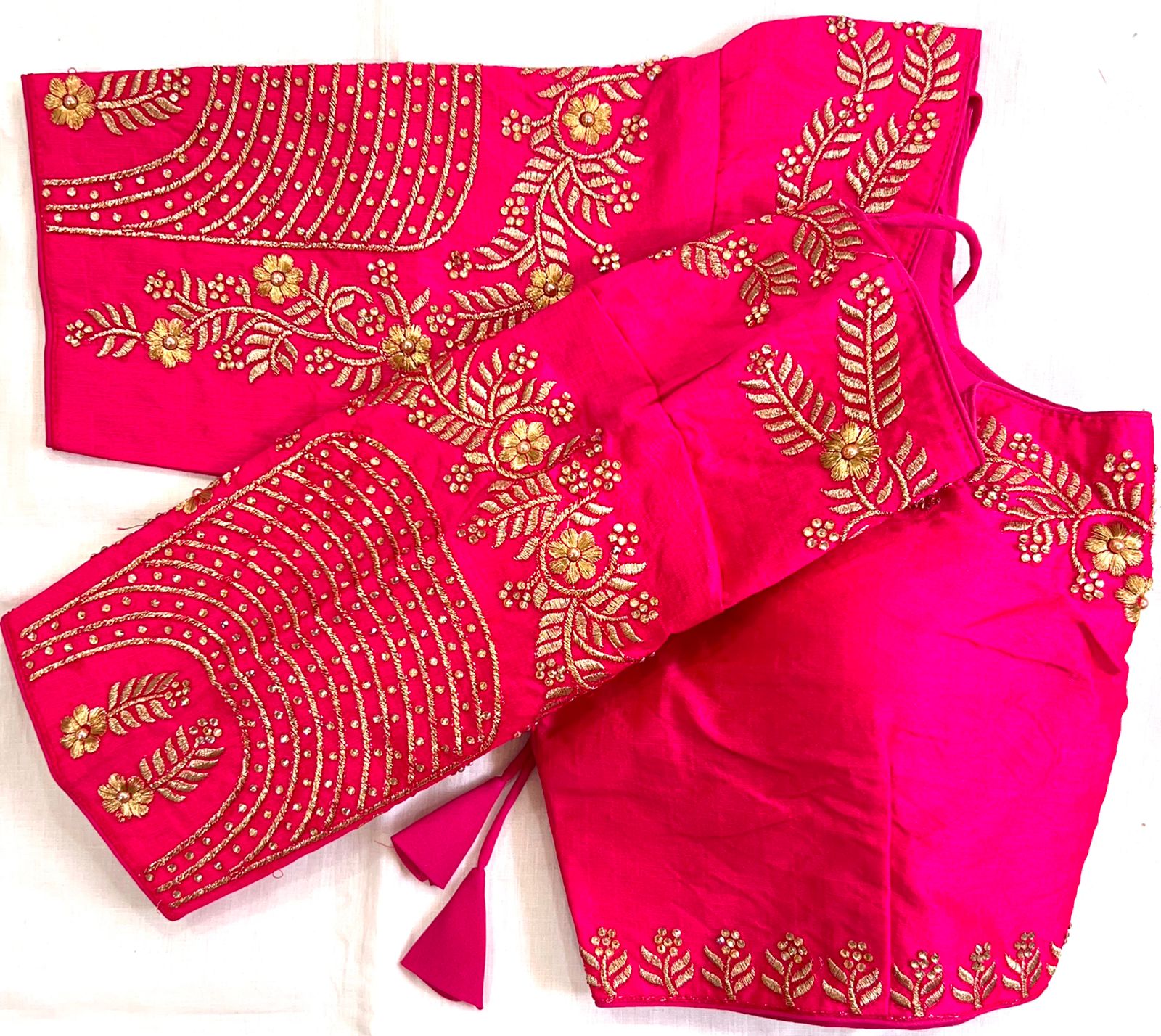 Pink color phantom silk sarees blouse for women