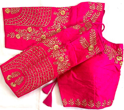 Pink color phantom silk sarees blouse for women