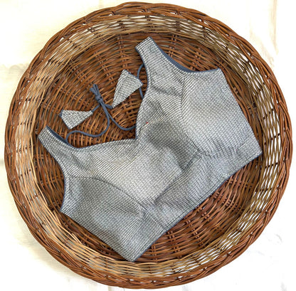 Grey color party wear imported blouse for sarees