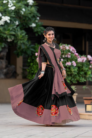 Simple brown lehenga combination blouse