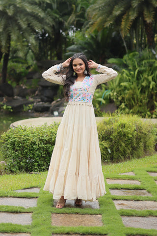 Cream color cotton gown