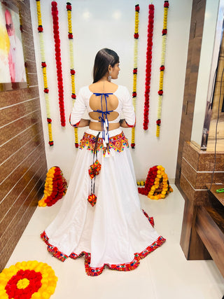 White chaniya choli for navratri online shopping india