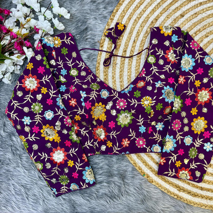 Sequence work blouse for women