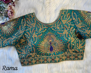 Peacock Rama Blouse For Lehenga Choli