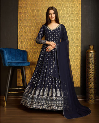 navy blue gown for women