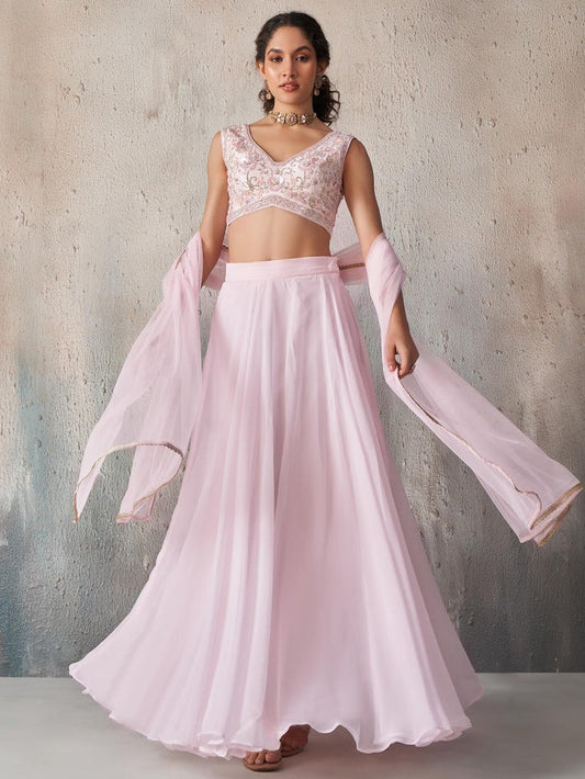 Pink color georgette sharara suit for women