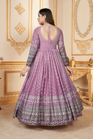 Girls pink georgette gown