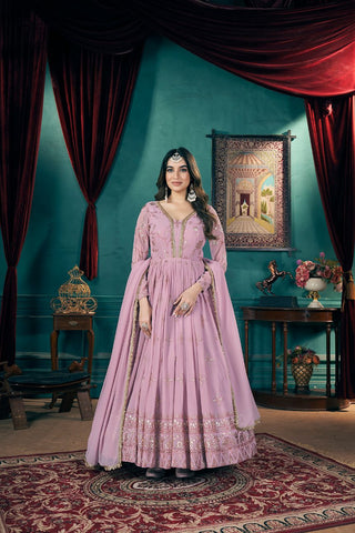 Pink Georgette Lehenga 