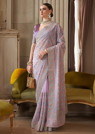 Lavender color tissue saree for women price
