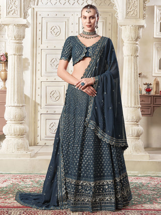 Navy blue Lehenga for Wedding
