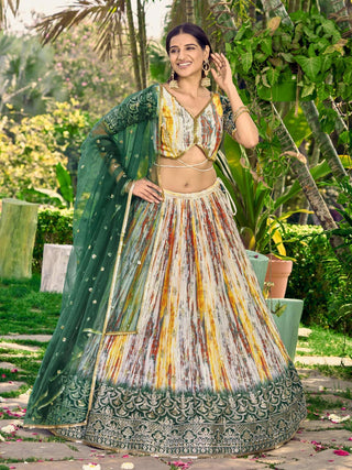 green lehenga choli for women