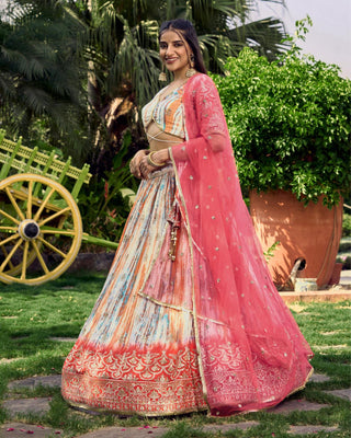 Floral print Lehenga Choli With Dupatta