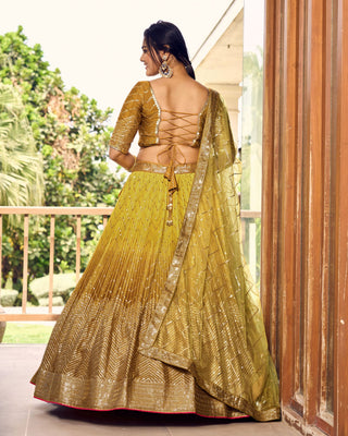 Yellow Indian Ethnic Wear Lehenga Choli For Women