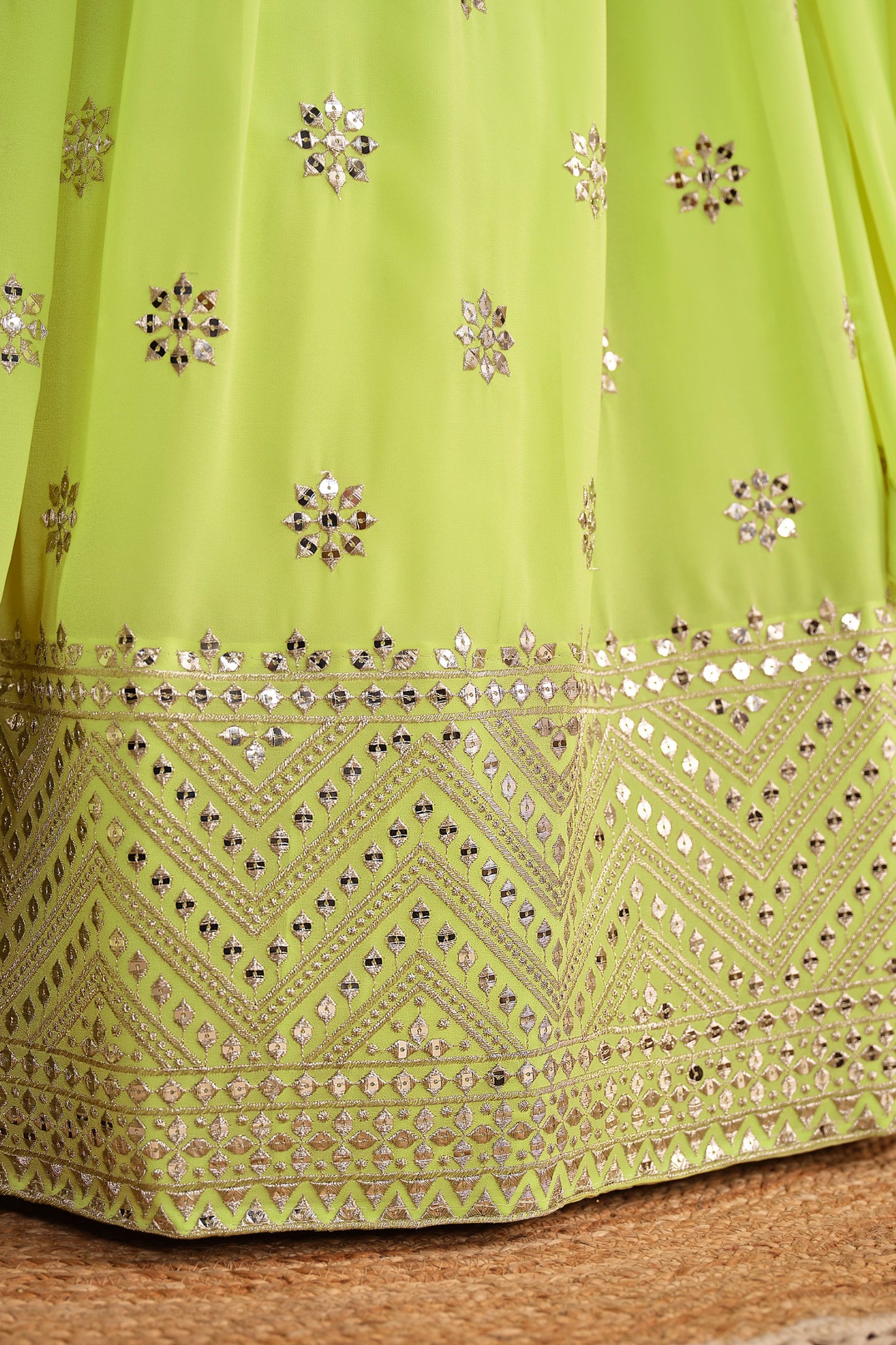 Beautiful Neon Color Georgette Sequins Embroidered Lehenga Choli for Party