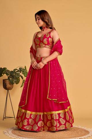 pink lehenga for wedding