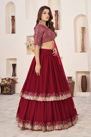 Simple georgette lehenga for wedding