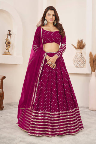 Dark pink lehenga choli for wedding
