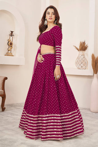 Party wear pink georgette lehenga choli for women online