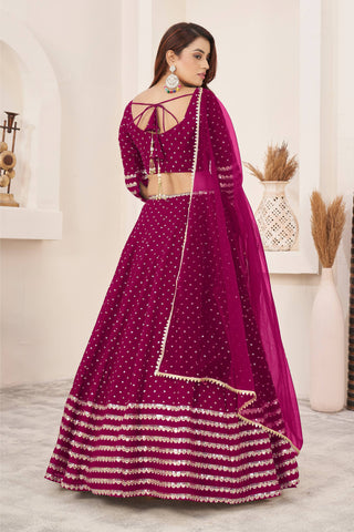 Pink color lehenga choli with dupatta images