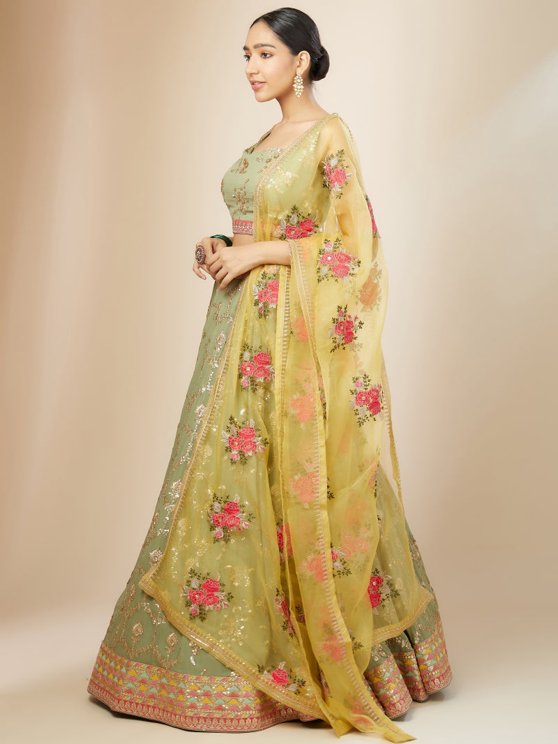 Emerald Green Lehenga Choli
