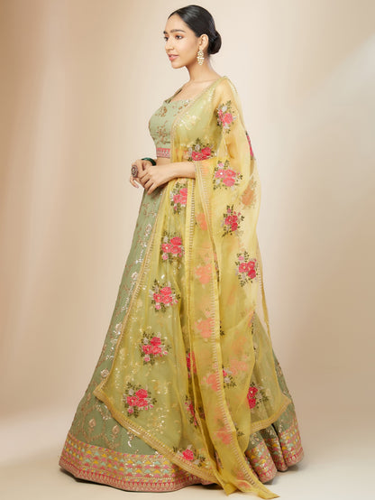 Emerald Green Lehenga Choli
