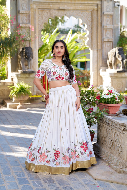 White georgette lehenga choli for women with price

