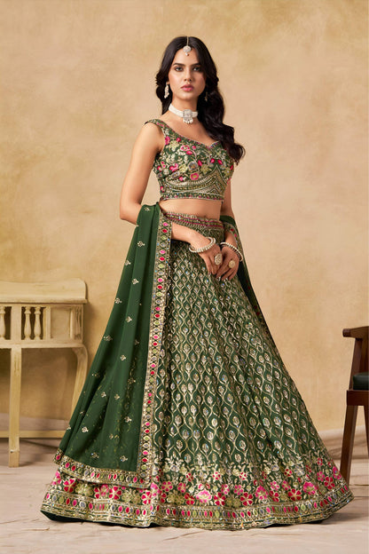 green lehenga choli california