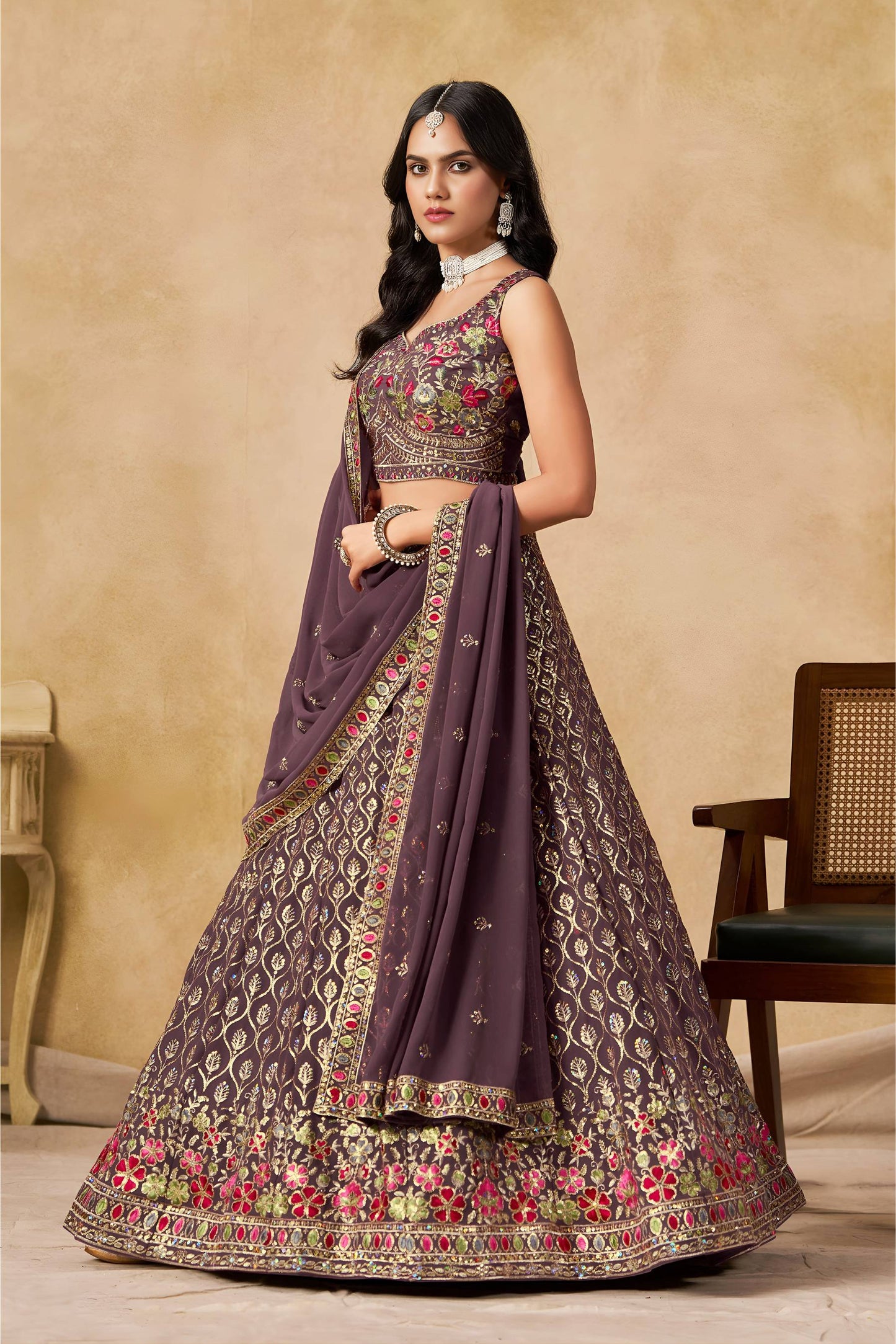 sequins lehenga choli for women