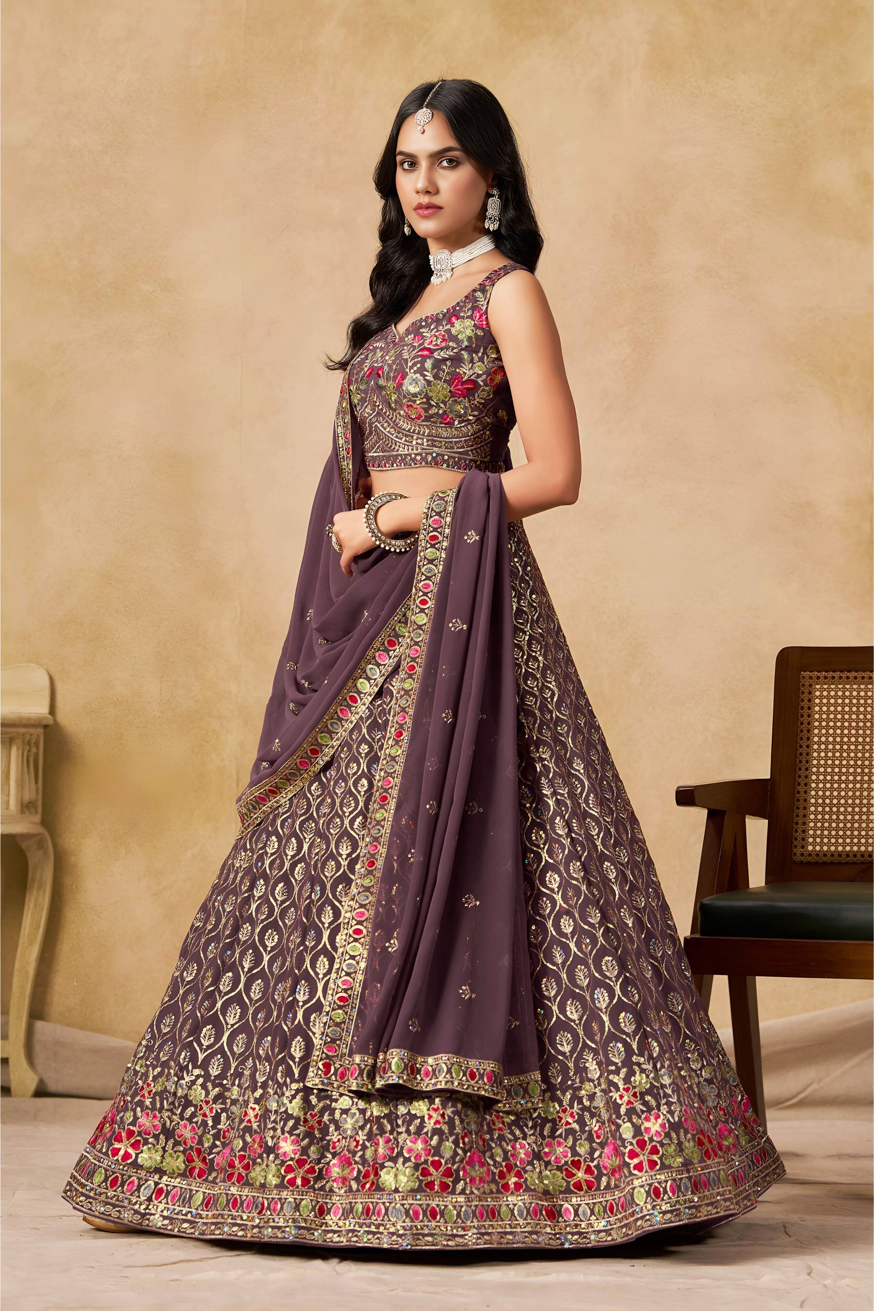 sequins lehenga choli for women