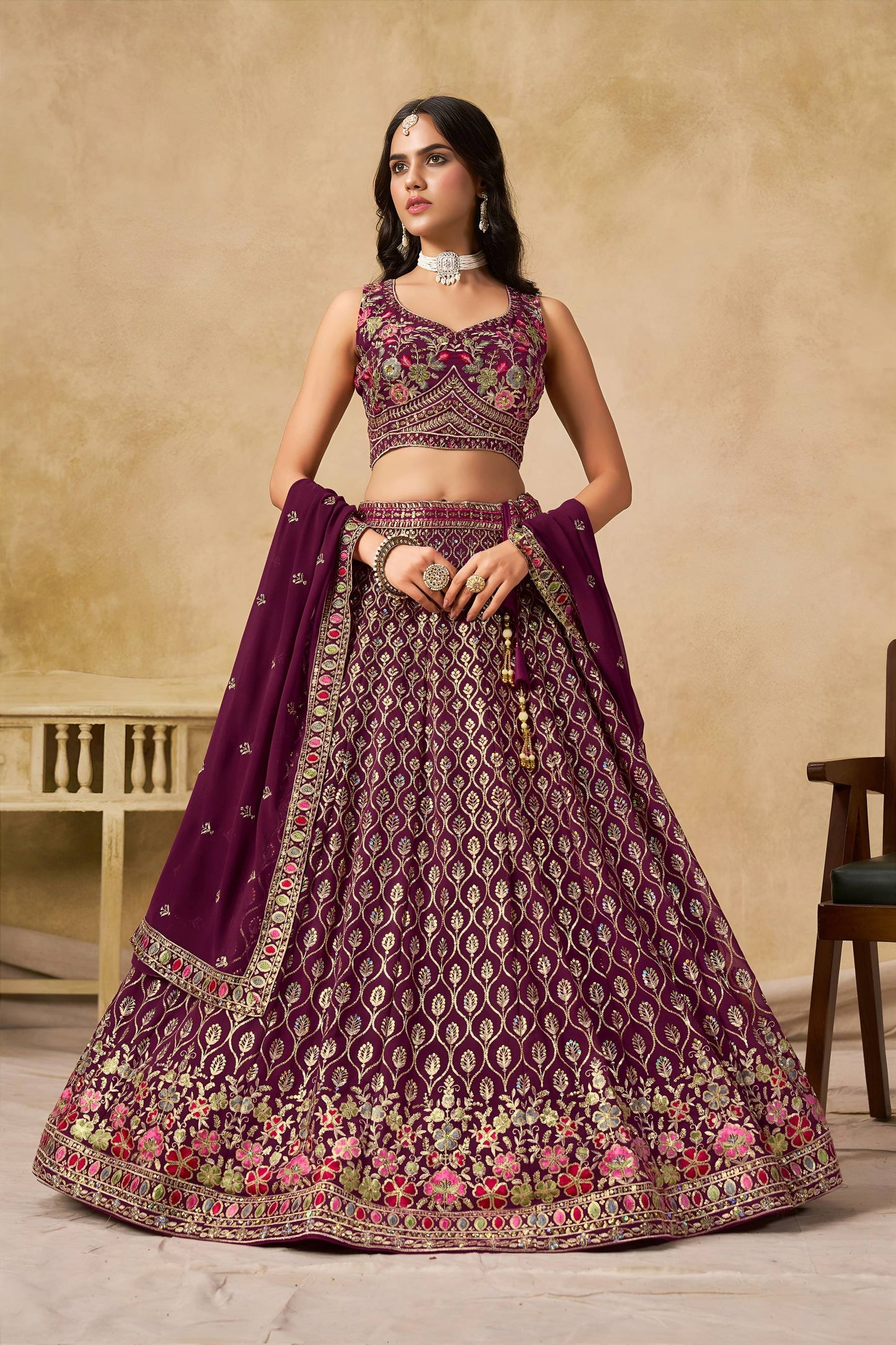 maroon lehenga choli in usa near me