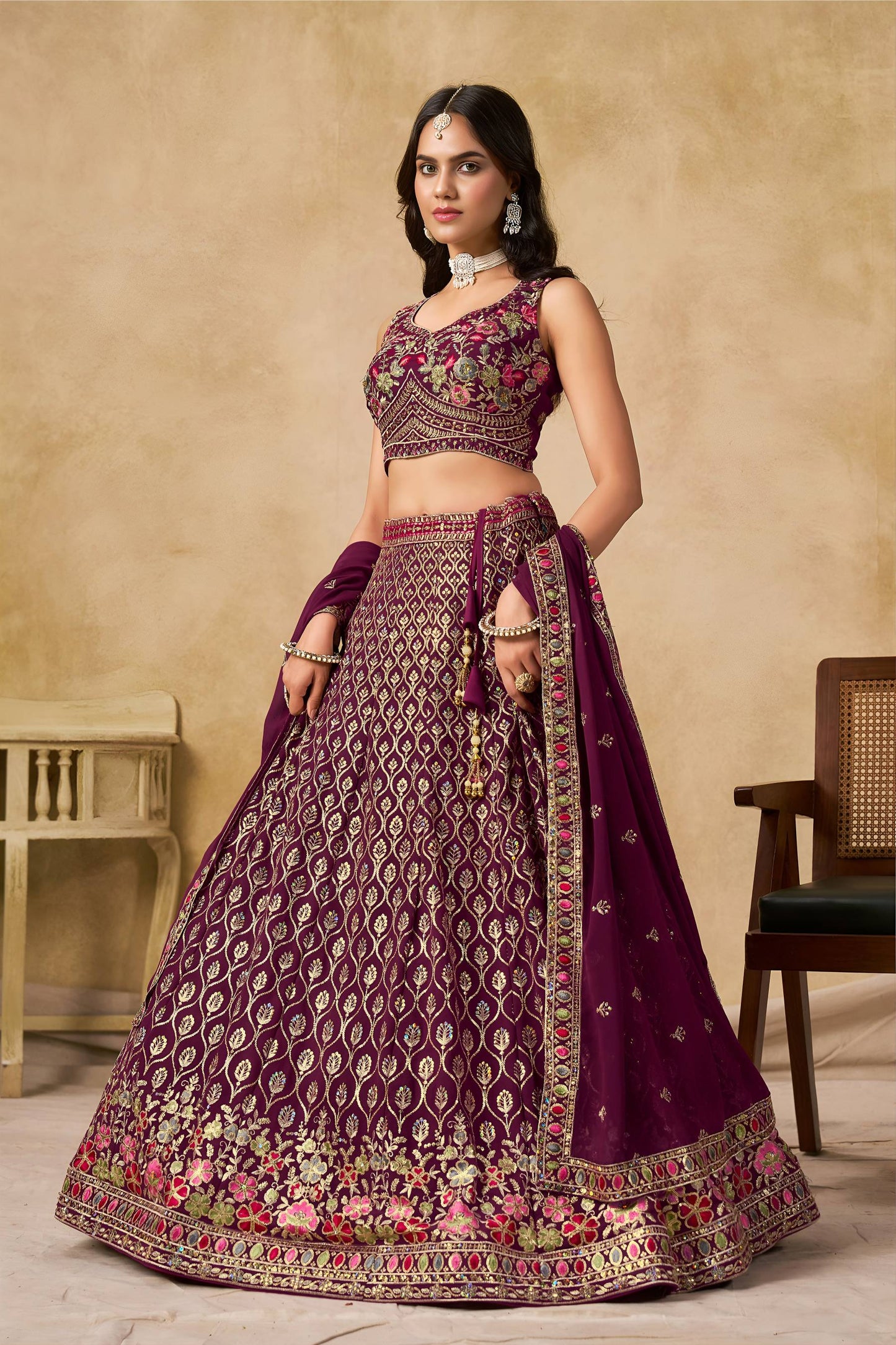 bridesmaids sequins lehenga choli