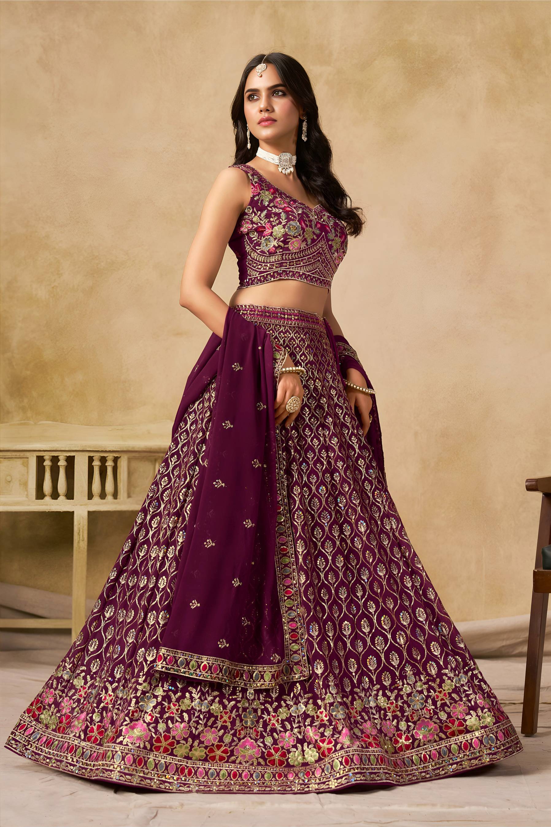 maroon ghagra choli near me usa uk 
