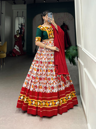 Red navratri chaniya choli for women party wear
