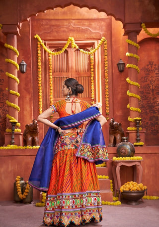 Orange Navratri lehenga choli with price