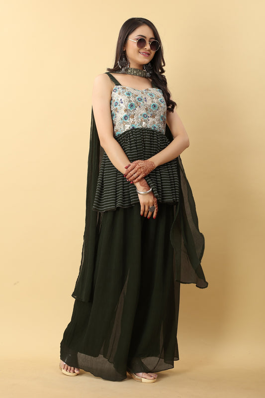 Green Sharara for Mehndi online
