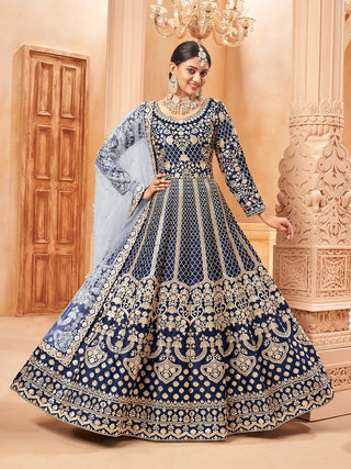 Navy Blue Anarkali Suit
