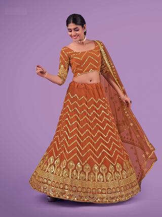 Orange lehenga combination