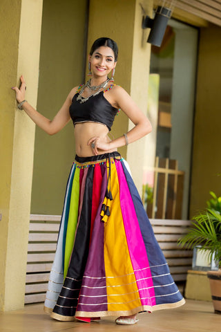 multi color  lehenga  with blouse